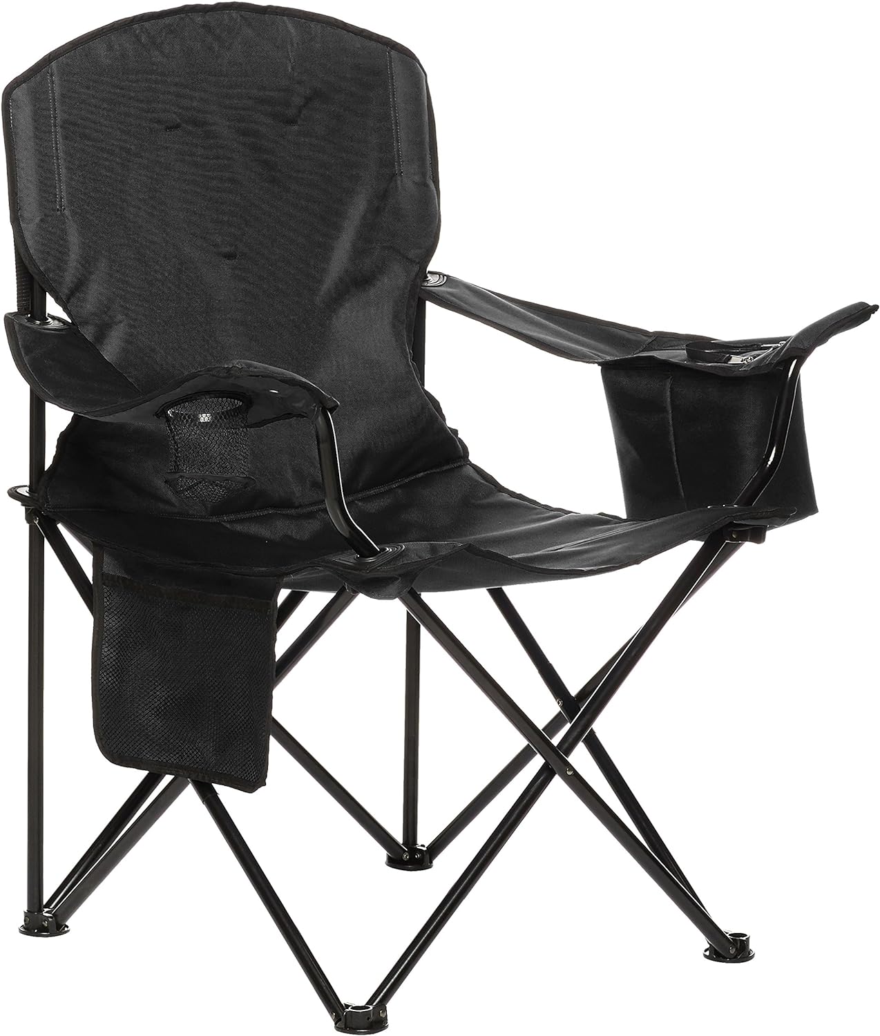 SILLA DE CAMPING AMAZON BASICS PLEGABLE EXTRA GRANDE NARANJA Y GRIS - 1