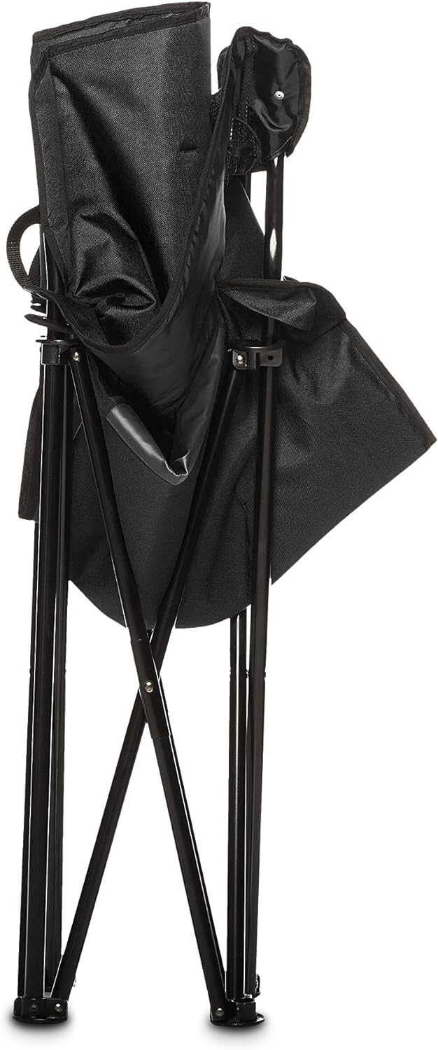 SILLA DE CAMPING AMAZON BASICS PLEGABLE EXTRA GRANDE NARANJA Y GRIS - 5
