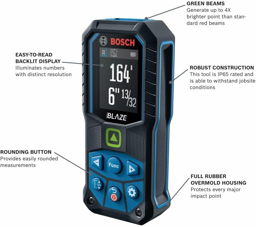 MEDIDOR LÁSER BOSCH GLM165-25G BLAZE GREEN-BEAM 165 PIES - 2