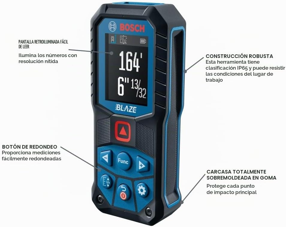 MEDIDOR LÁSER BOSCH PRO GLM165-22 BLAZE 165 PIES - 2