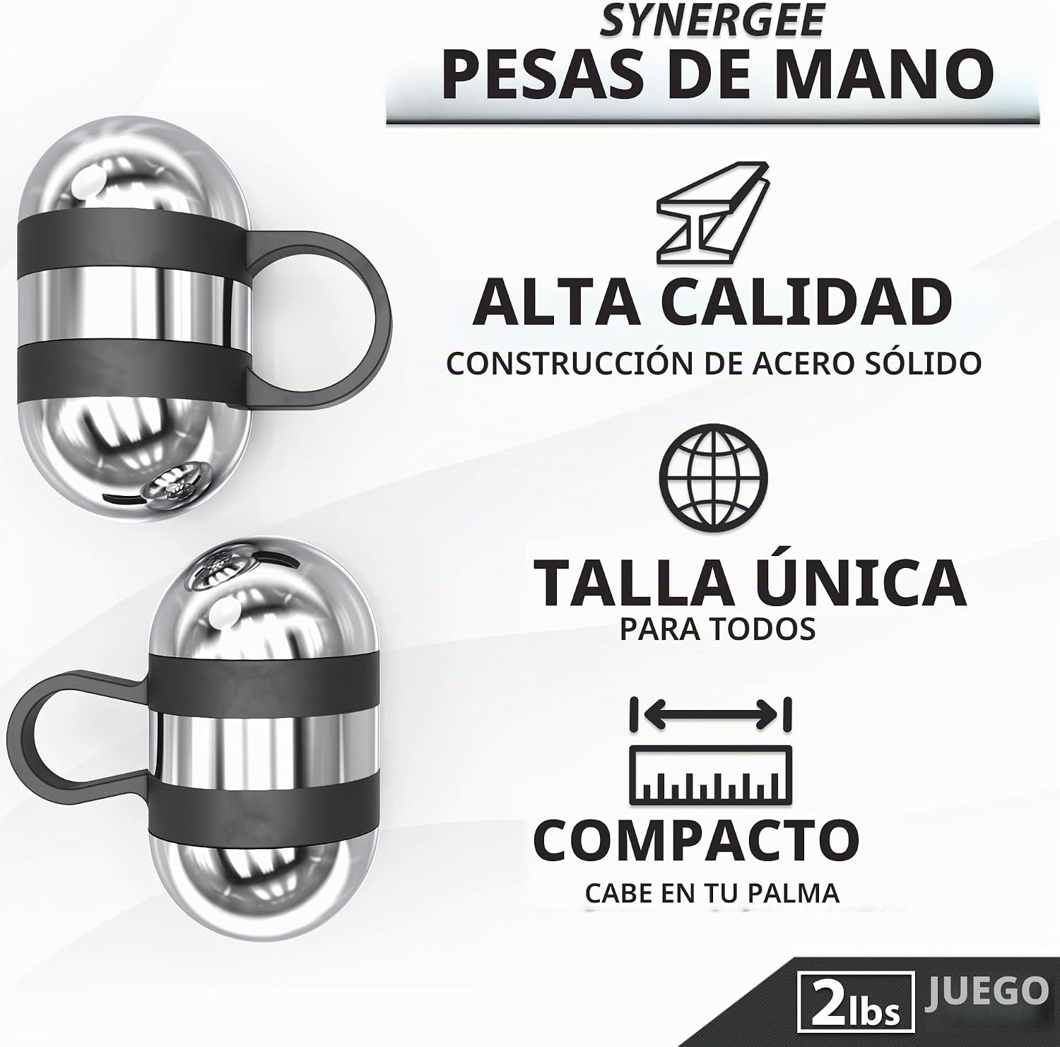 MANCUERNAS SYNERGEE CARDIO HAND WEIGHTS CON ASA AJUSTABLE 2 LB - 2