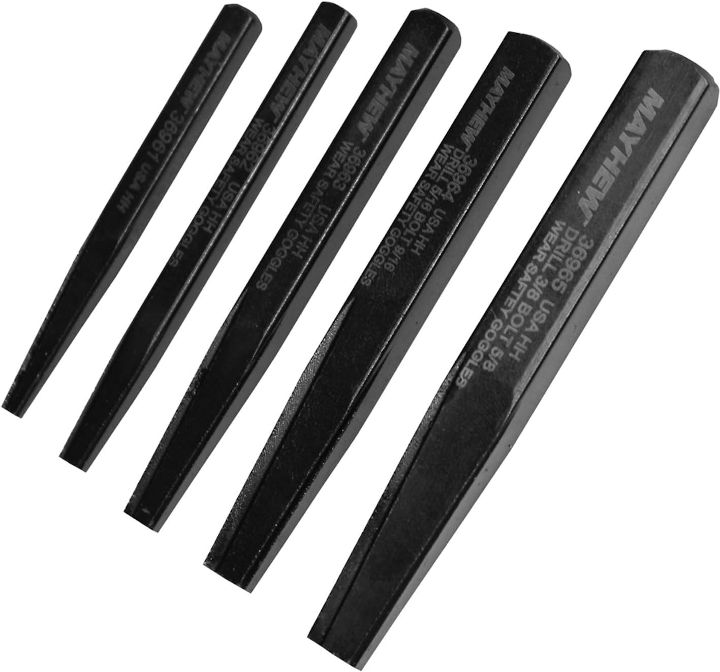 JUEGO DE EXTRACTORES DE TORNILLOS MAYHEW 5 PIEZAS ACABADO ÓXIDO NEGRO - 1