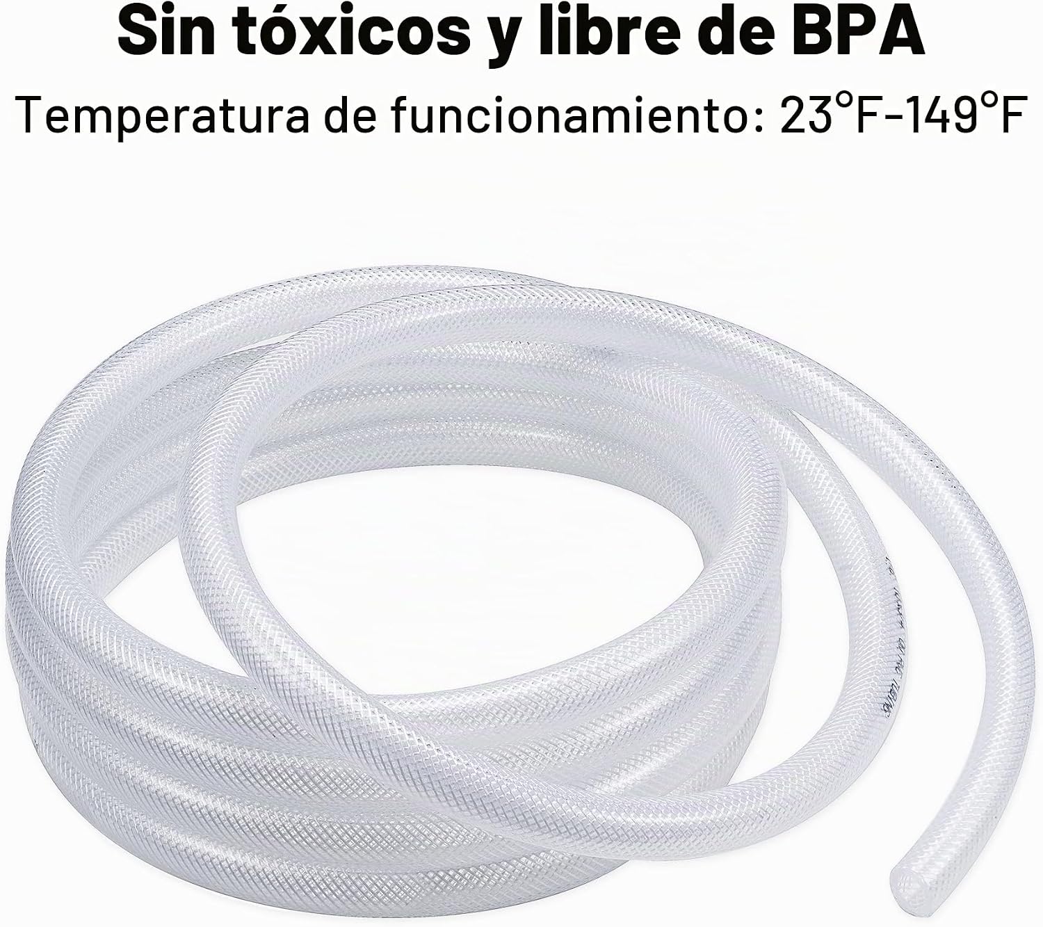 TUBO DE VINILO TRENZADO DAVCO 1' X 10 PIES TRANSPARENTE CON ABRAZADERAS - 4