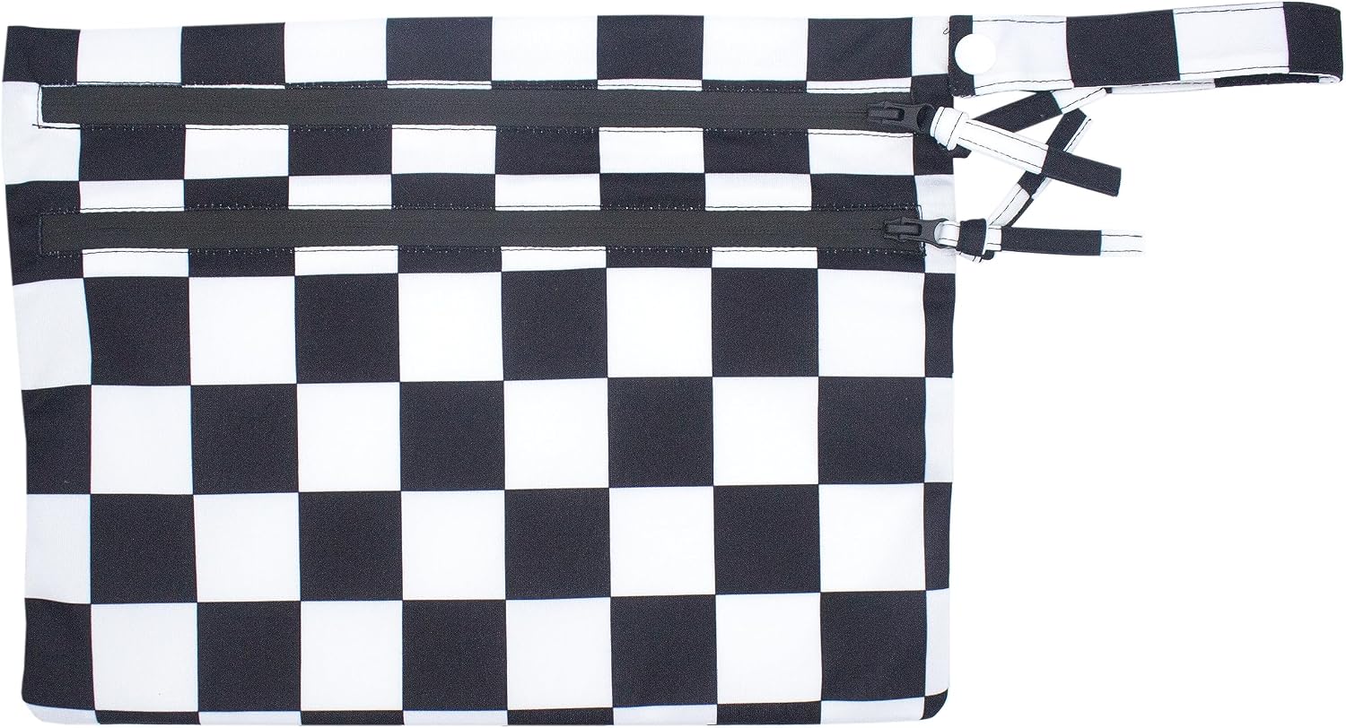 PAÑALERA BAPRONBABY WET BAG CUADROS NEGRO - 1