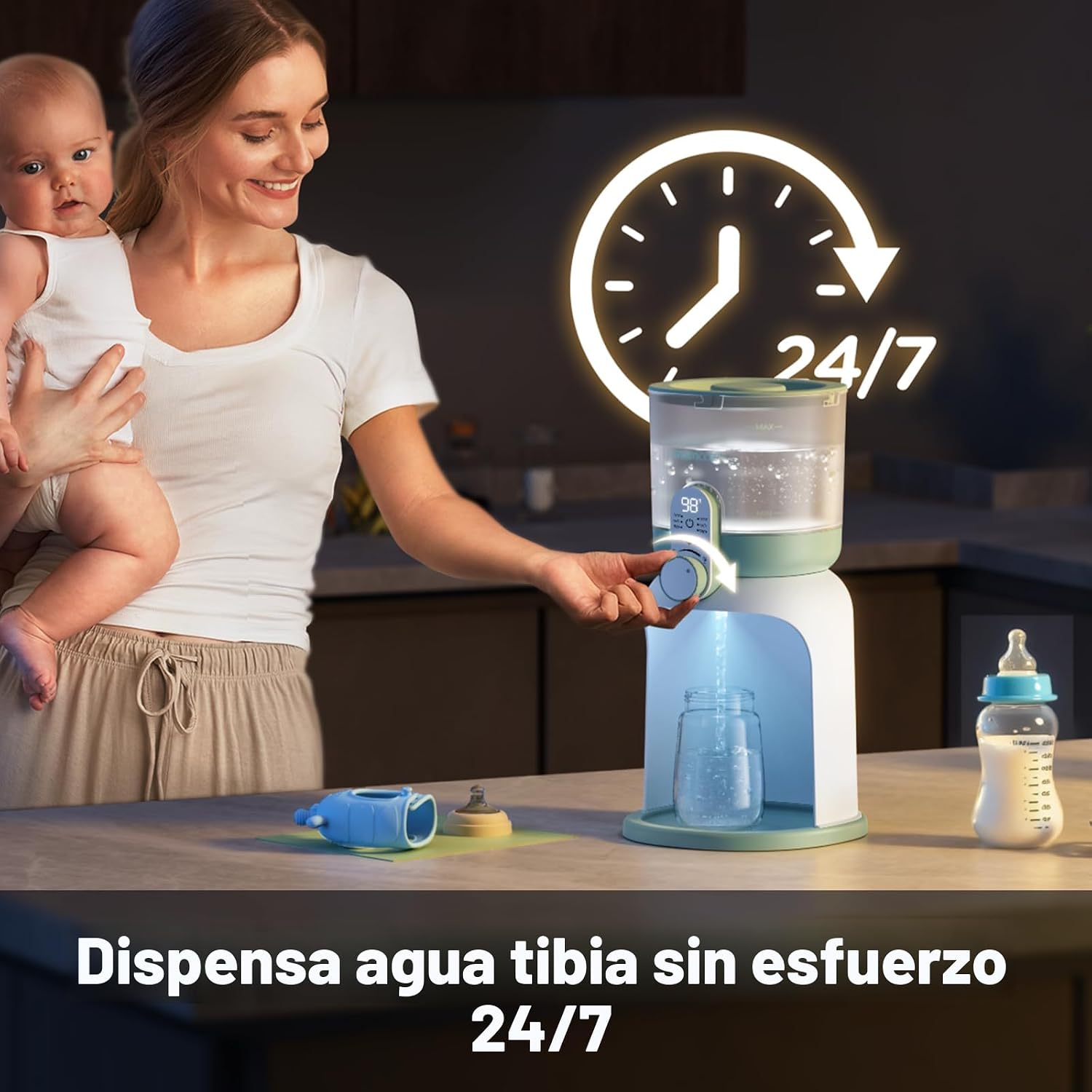 DISPENSADOR DE AGUA CALIENTE MOMCOZY PARA FÓRMULA INFANTIL 1.7 LITROS - 4