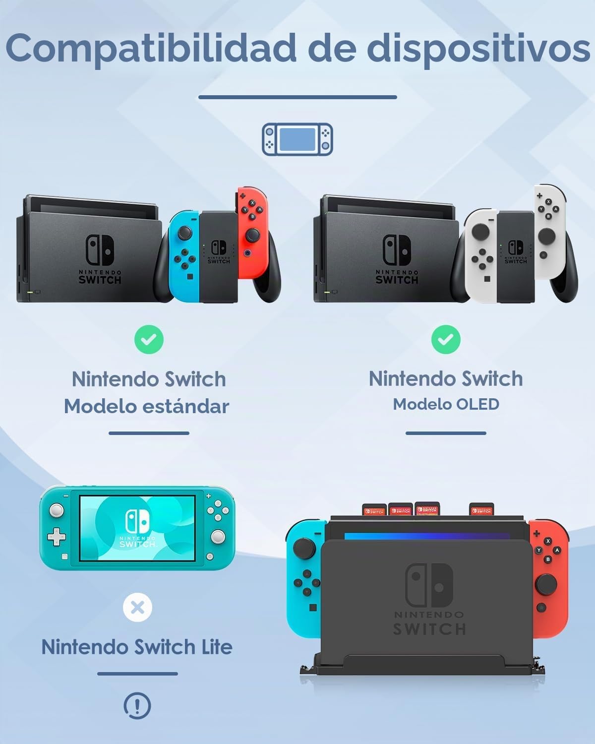 SOPORTE DE PARED PARA NINTENDO SWITCH Y SWITCH OLED CON 28 ESPACIOS PARA CARTUCHOS Y 4 GANCHOS JOY-CON NEGRO - 2