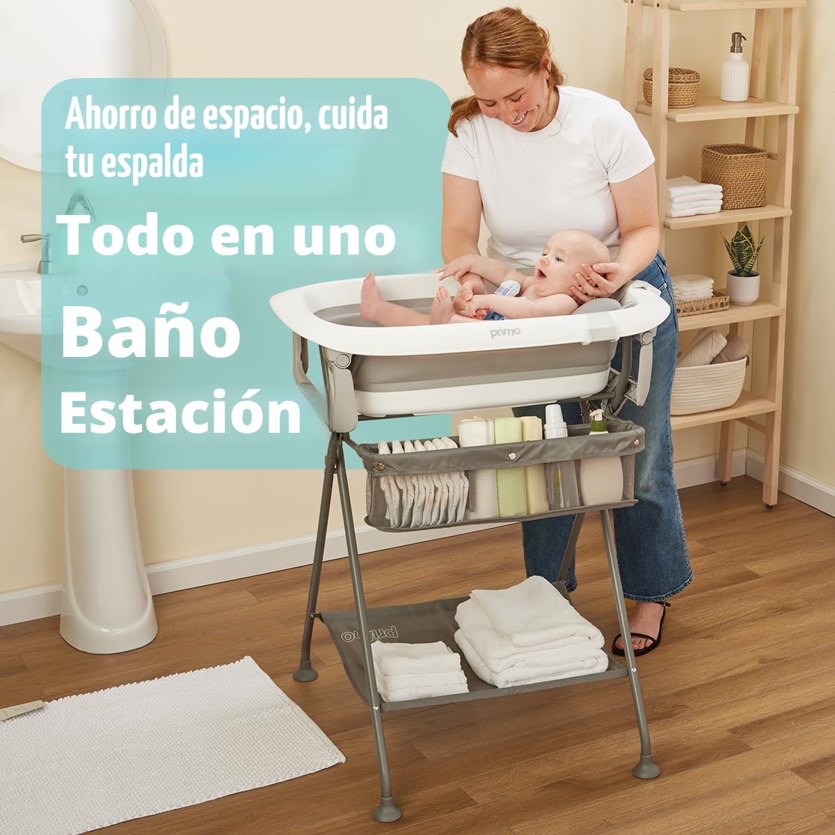 ADAPTADOR DE BAÑO PRIMO SQUISHSPLASH PLEGABLE CON SOPORTE ERGONÓMICO PARA RECIÉN NACIDOS Y NIÑOS PEQUEÑOS - 2