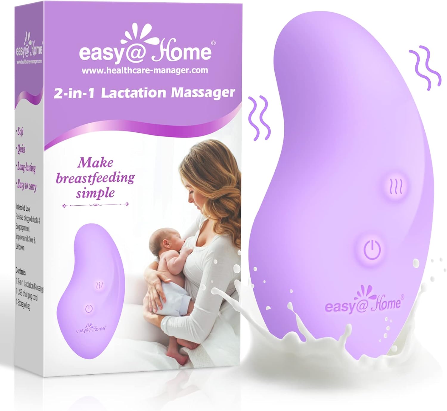 MASAJEADOR DE LACTANCIA EASY@HOME 2 EN 1 CON CALOR - 1
