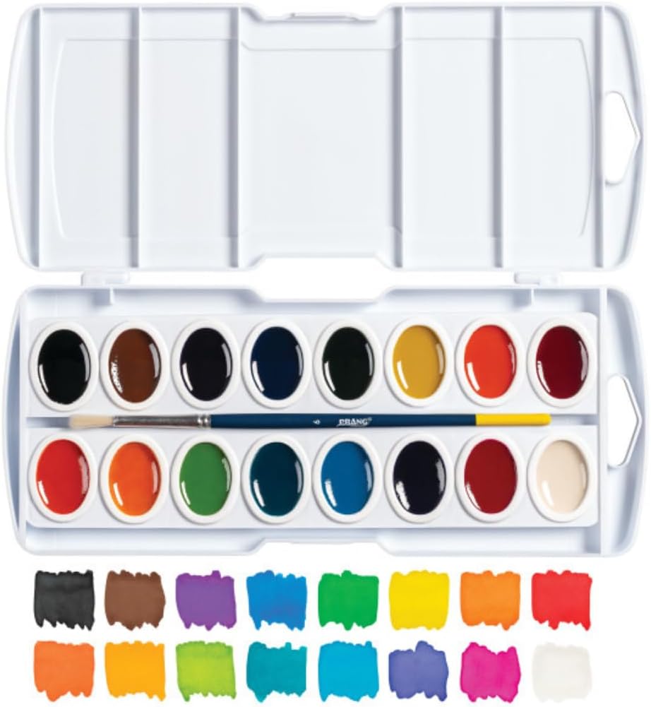 ACUARELAS PRANG SEMI-MOIST 16 COLORES EN PASTILLAS OVALADAS, PACK DE 6 SETS - 2