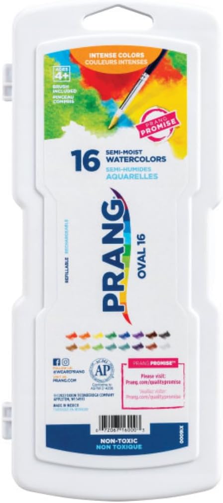 ACUARELAS PRANG SEMI-MOIST 16 COLORES EN PASTILLAS OVALADAS, PACK DE 6 SETS - 4