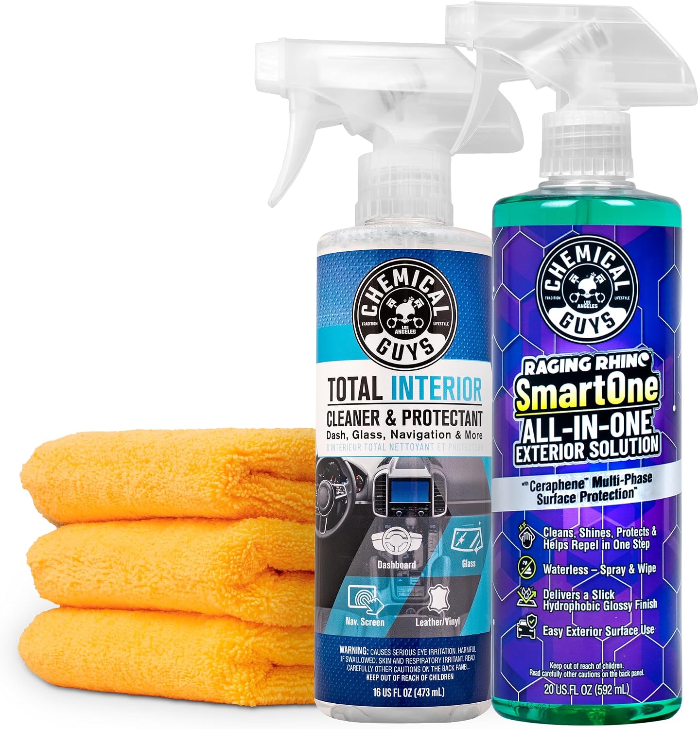 KIT DE LIMPIEZA CHEMICAL GUYS RAGING RHINO EXTERIOR E INTERIOR 5 PIEZAS - 1