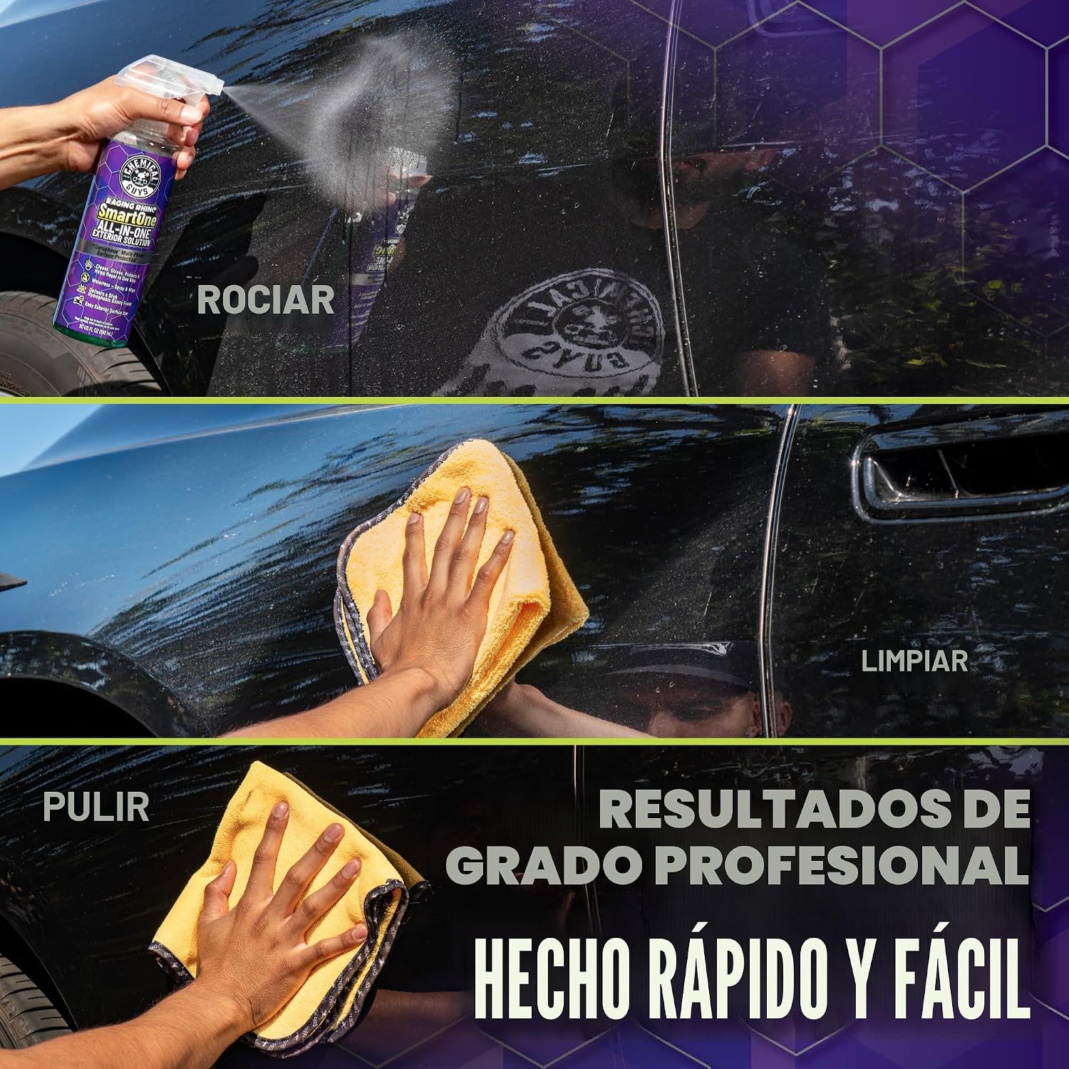 KIT DE LIMPIEZA CHEMICAL GUYS RAGING RHINO EXTERIOR E INTERIOR 5 PIEZAS - 3