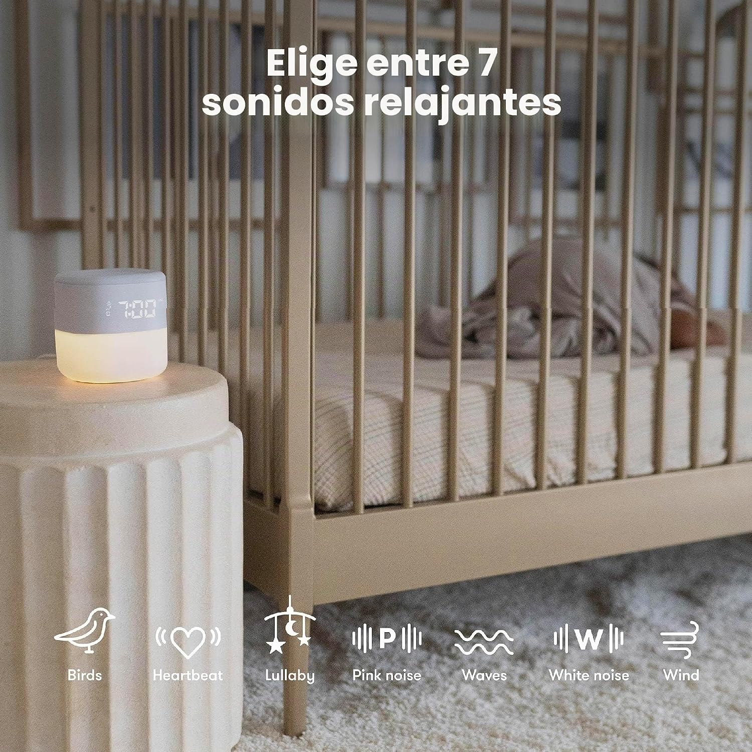RELOJ DESPERTADOR FRIDA BABY 3 EN 1 CON MÁQUINA DE SONIDOS, LUZ NOCTURNA Y BLUETOOTH - 3