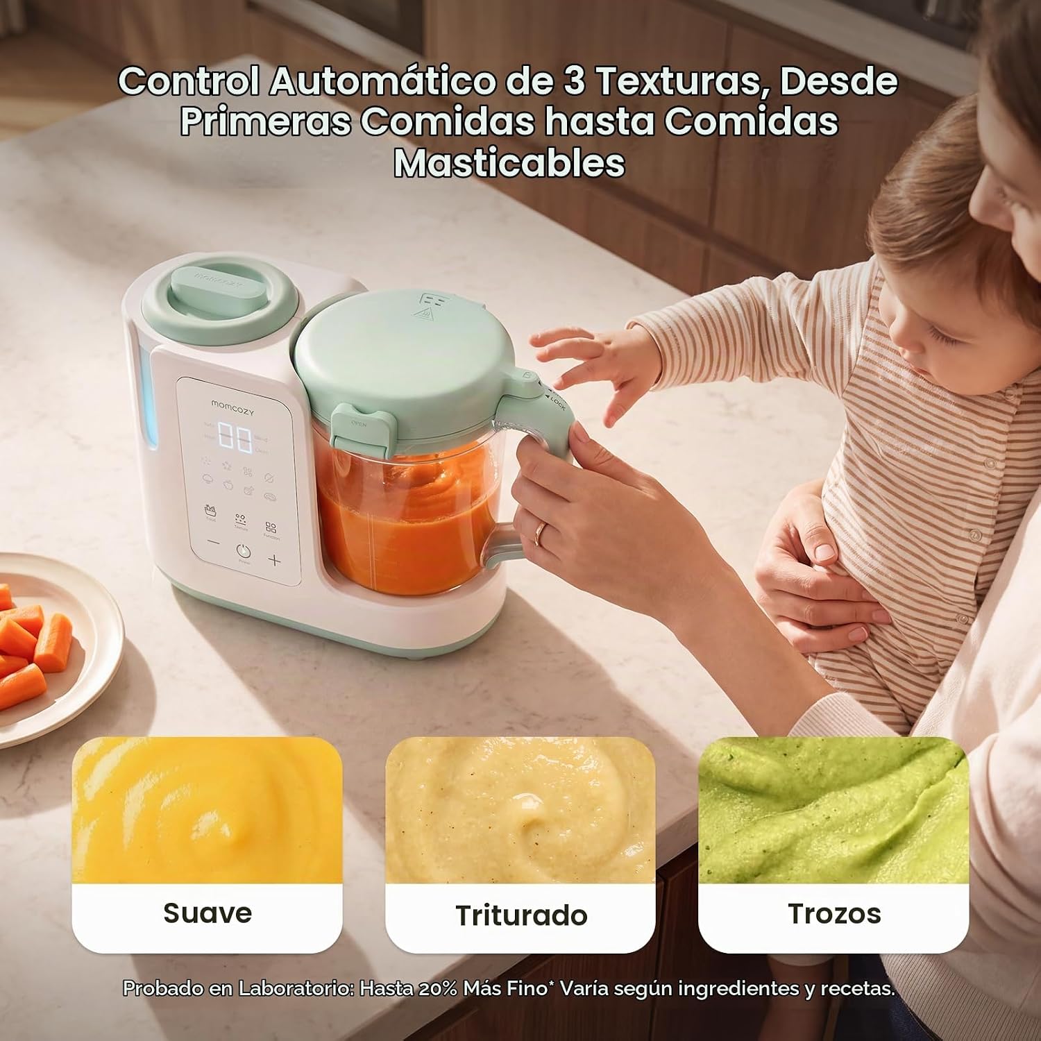 PROCESADOR DE PAPILLA MOMCOZY AUTOMEAL CON VAPOR Y LICUADORA AUTOMÁTICA 15OZ - 4