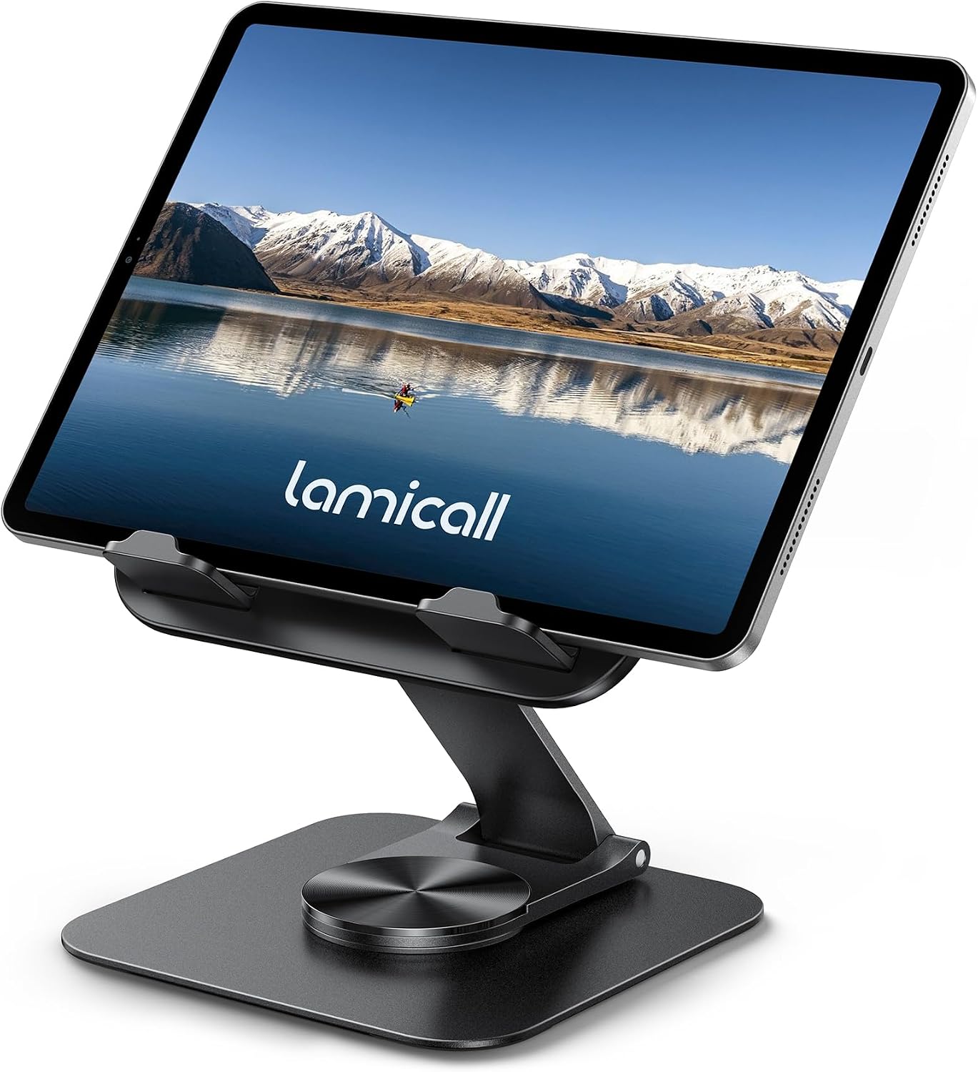 SOPORTE LAMICALL AJUSTABLE PARA IPAD DE ESCRITORIO, PLEGABLE ULTRA DELGADO CON ROTACIÓN 360° - 1