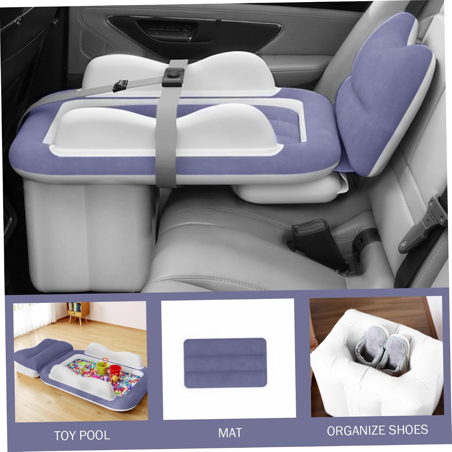 CAMA INFLABLE INFANTIL NYUTCWE DISEÑO AVIÓN CON BOMBA Y KIT DE REPARACIÓN - 3