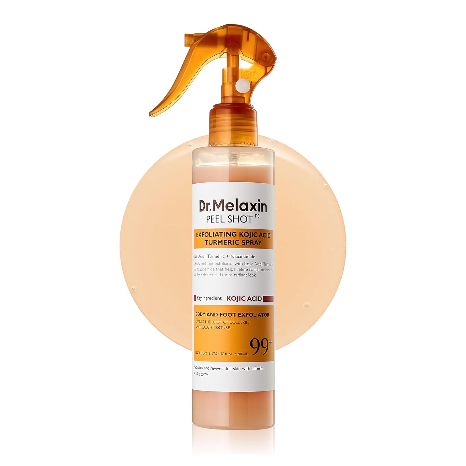 EXFOLIANTE CORPORAL EN SPRAY DR.MELAXIN PEEL SHOT ÁCIDO KÓJICO Y CÚRCUMA 200ML - 1