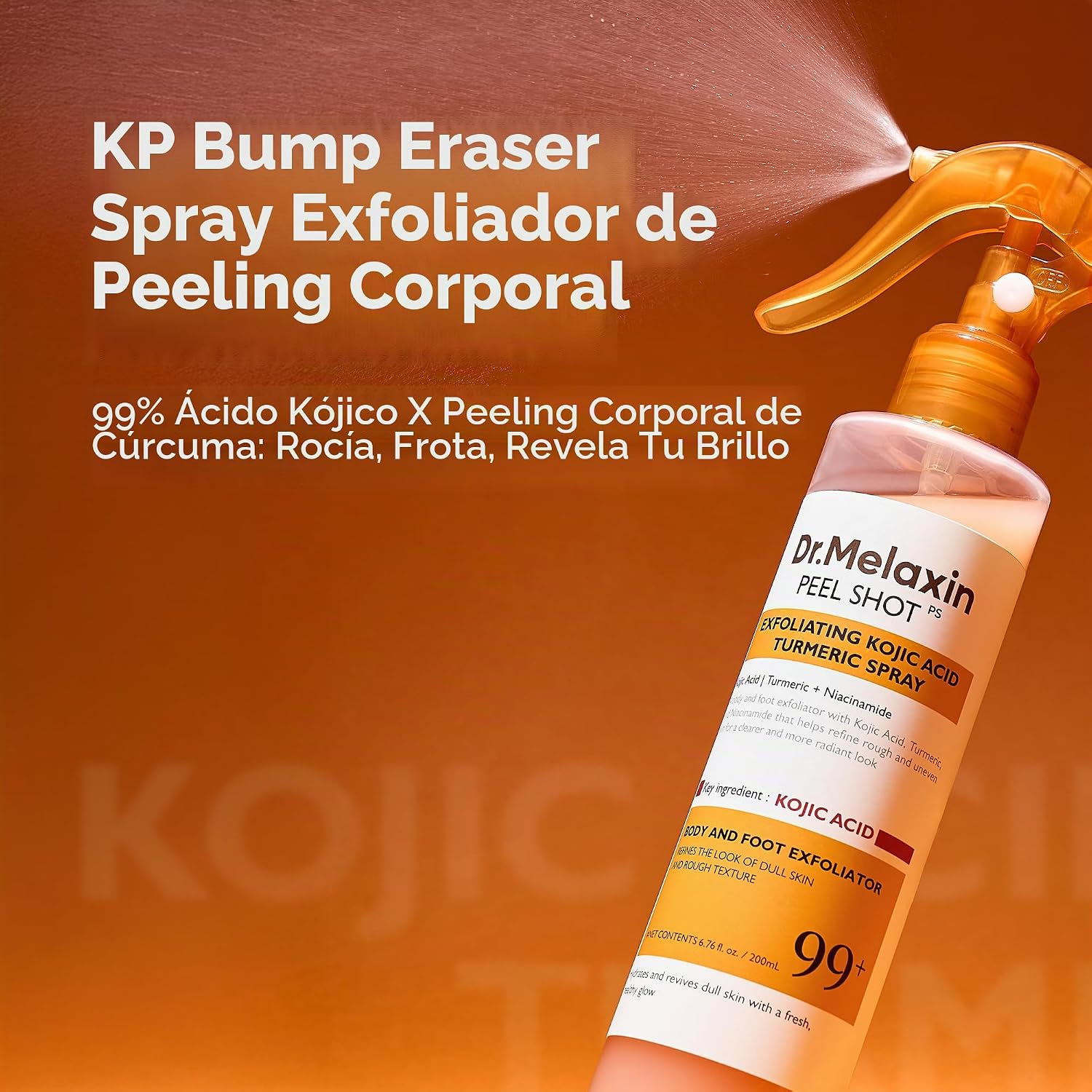 EXFOLIANTE CORPORAL EN SPRAY DR.MELAXIN PEEL SHOT ÁCIDO KÓJICO Y CÚRCUMA 200ML - 2