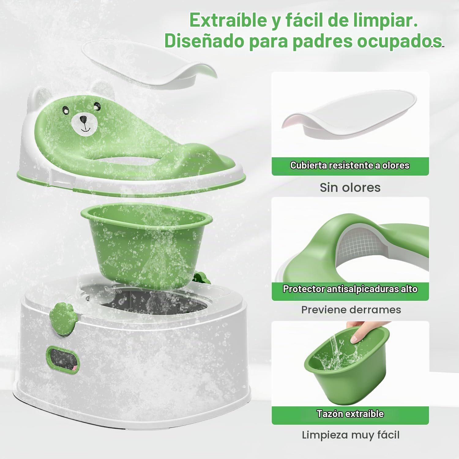 BACINICA PARA ENTRENAMIENTO MOREFEEL 3 EN 1 VERDE - 5