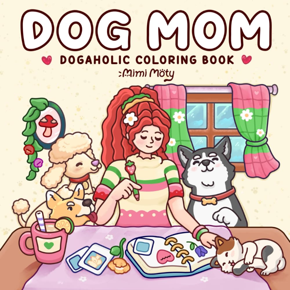 CUADERNO PARA COLOREAR DOG MOM MAJOSTA TAMAÑO 8.5X8.5 PULGADAS - 1