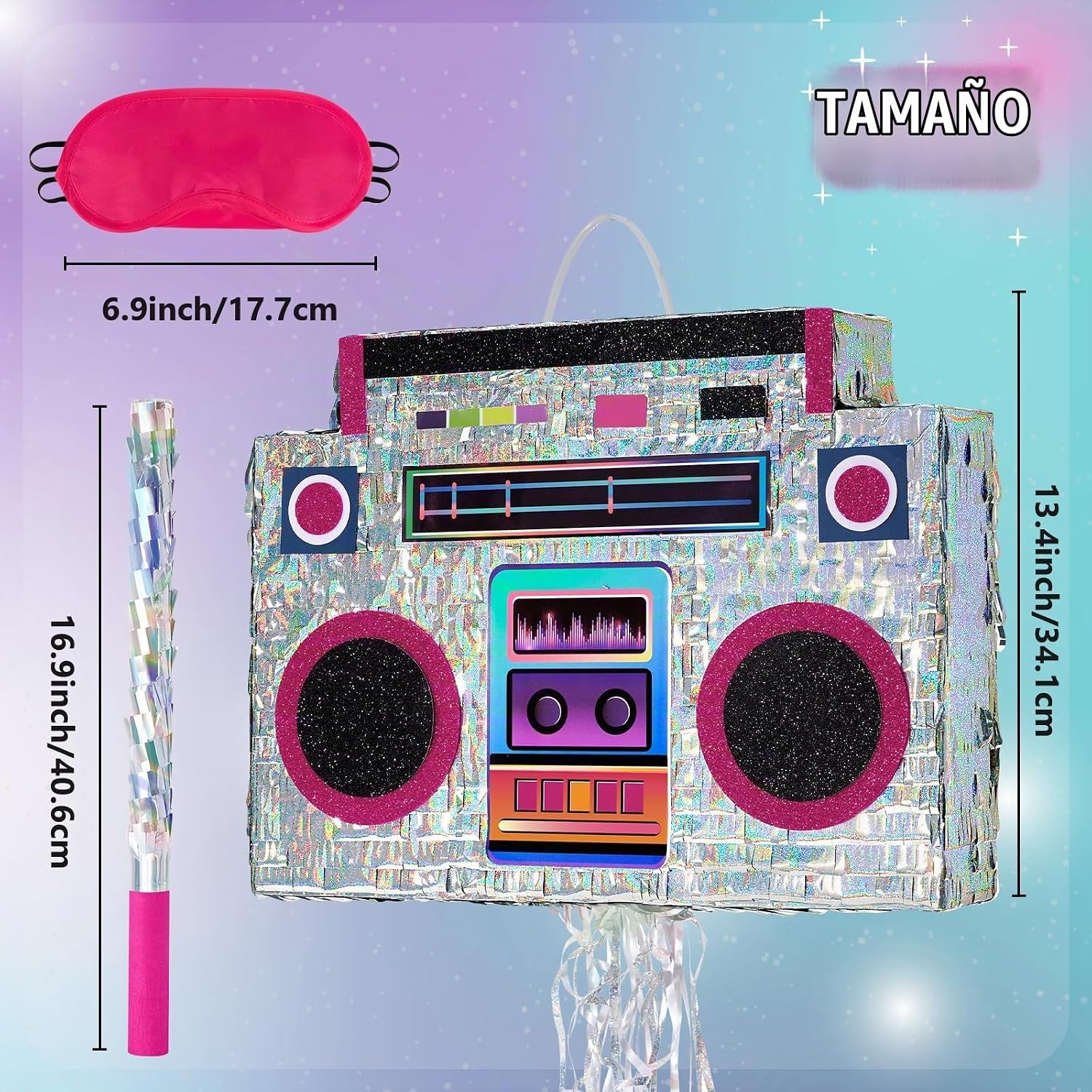 PIÑATA REPRODUCTOR DE MÚSICA WERNNSAI TEMA RETRO 80S Y 90S - 3