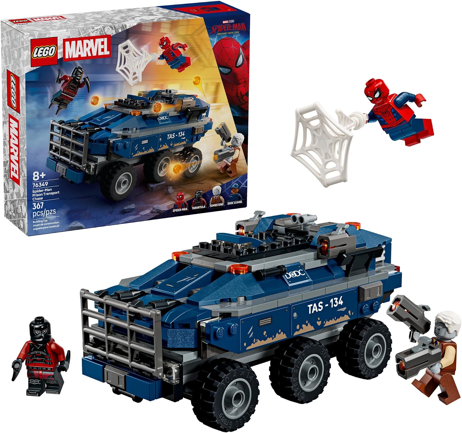 SET DE CONSTRUCCIÓN LEGO MARVEL SPIDER-MAN PERSECUCIÓN DEL TRANSPORTE PENITENCIARIO 76349 - 1