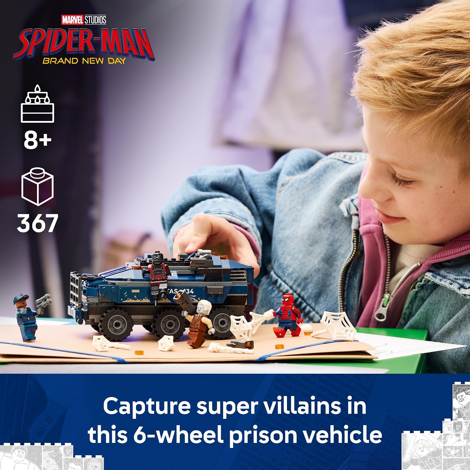 SET DE CONSTRUCCIÓN LEGO MARVEL SPIDER-MAN PERSECUCIÓN DEL TRANSPORTE PENITENCIARIO 76349 - 2