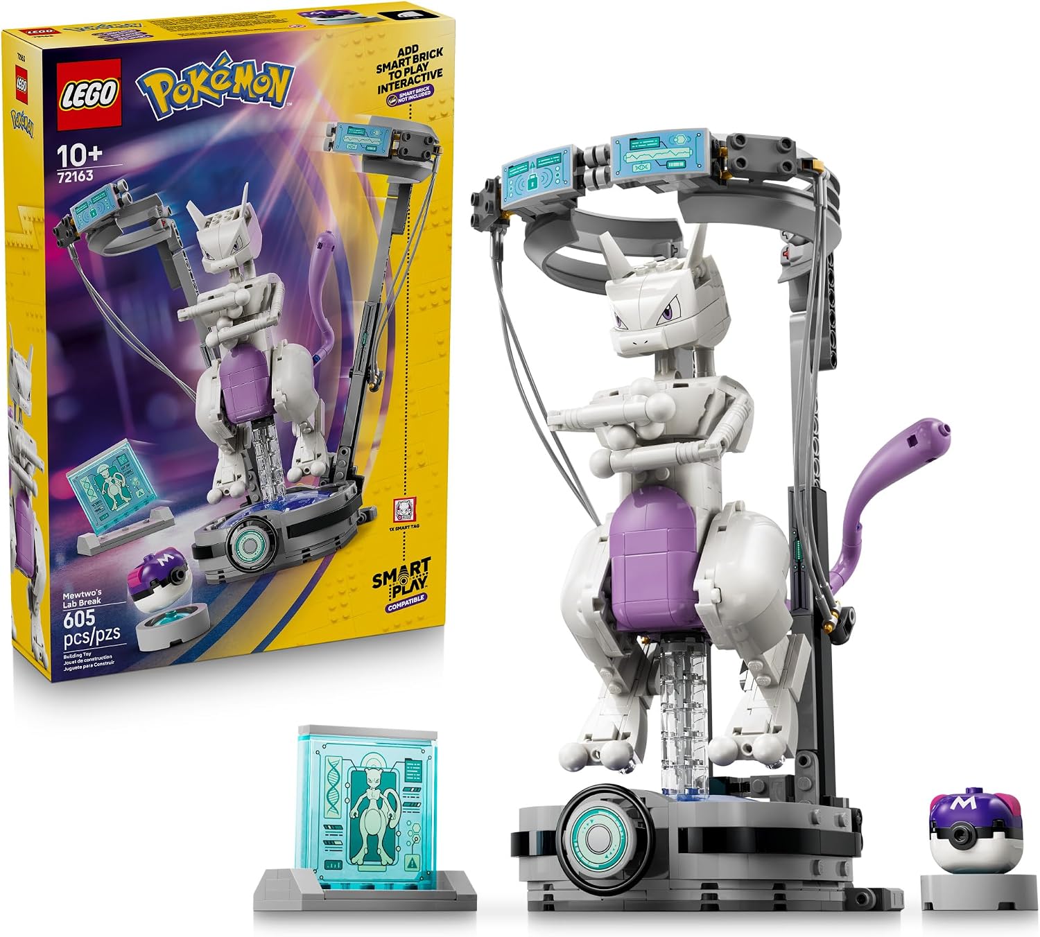SET DE CONSTRUCCIÓN LEGO POKÉMON SMART PLAY MEWTWO'S LAB BREAK 72163 - 1
