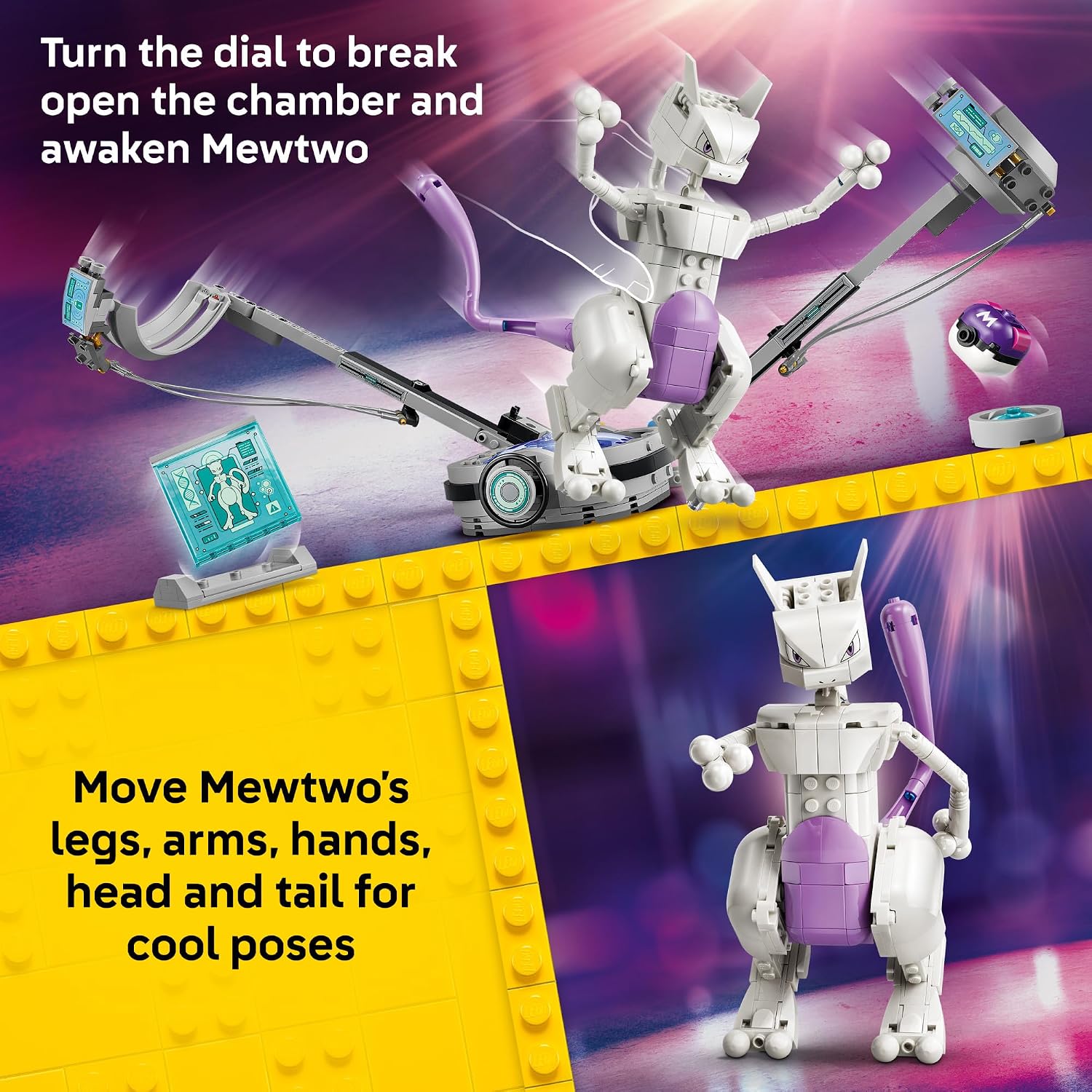 SET DE CONSTRUCCIÓN LEGO POKÉMON SMART PLAY MEWTWO'S LAB BREAK 72163 - 3