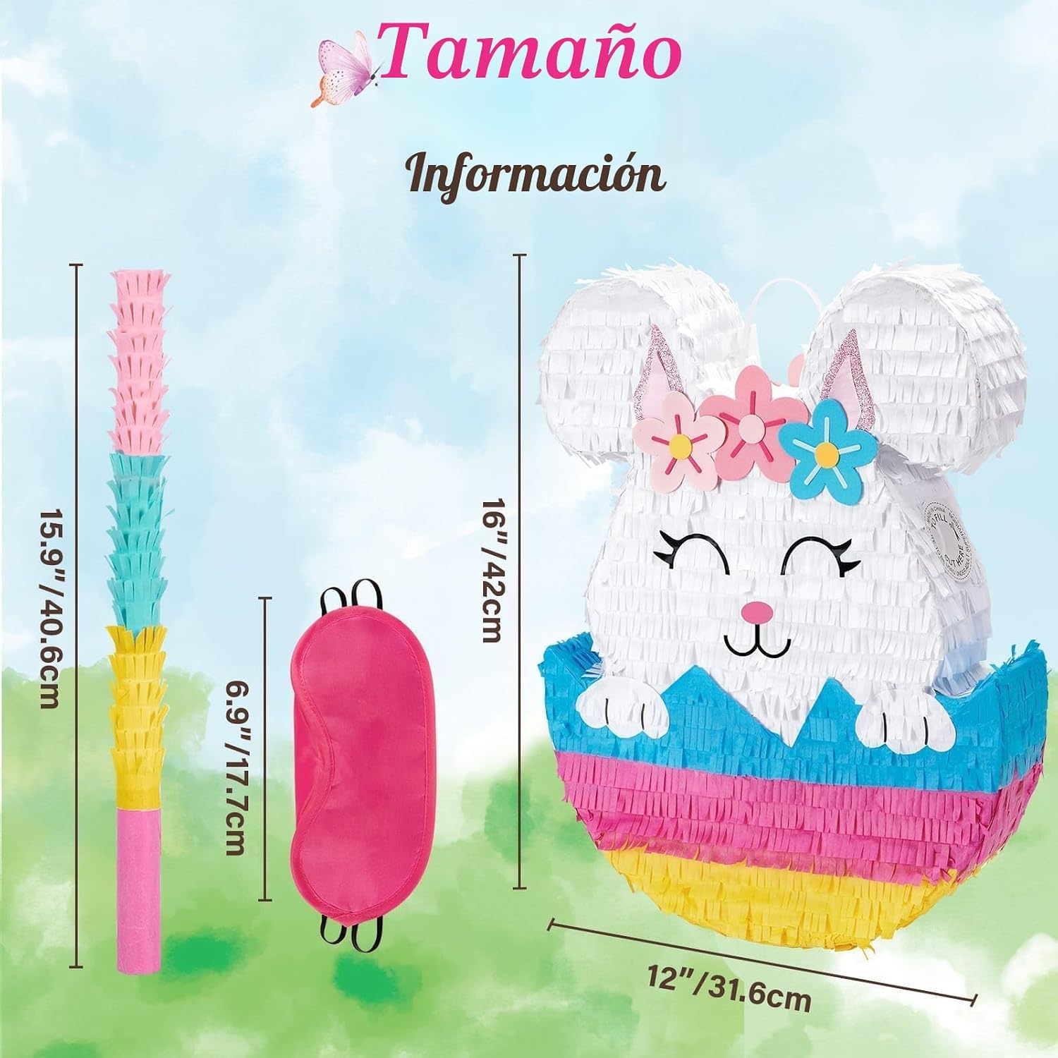 PIÑATA CONEJO DE PASCUA WERNNSAI 42X31.6 CM - 3