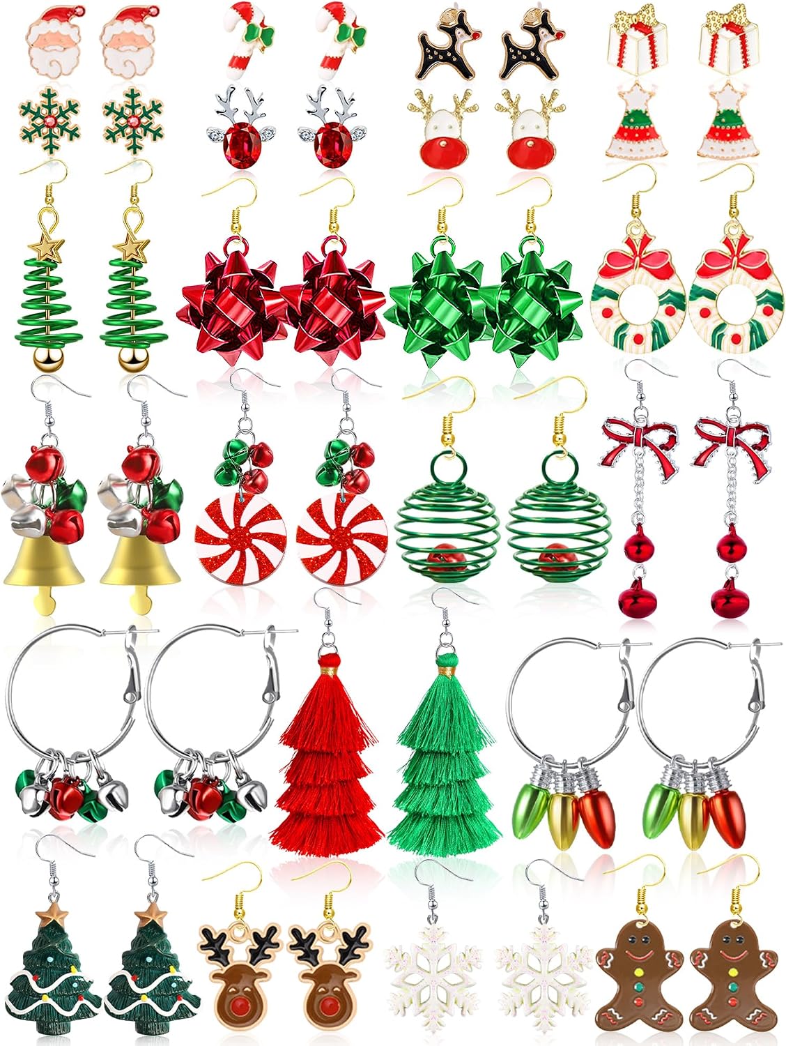 ARETES NAVIDEÑOS PARA MUJER SET 23 PARES MULTICOLOR - 1