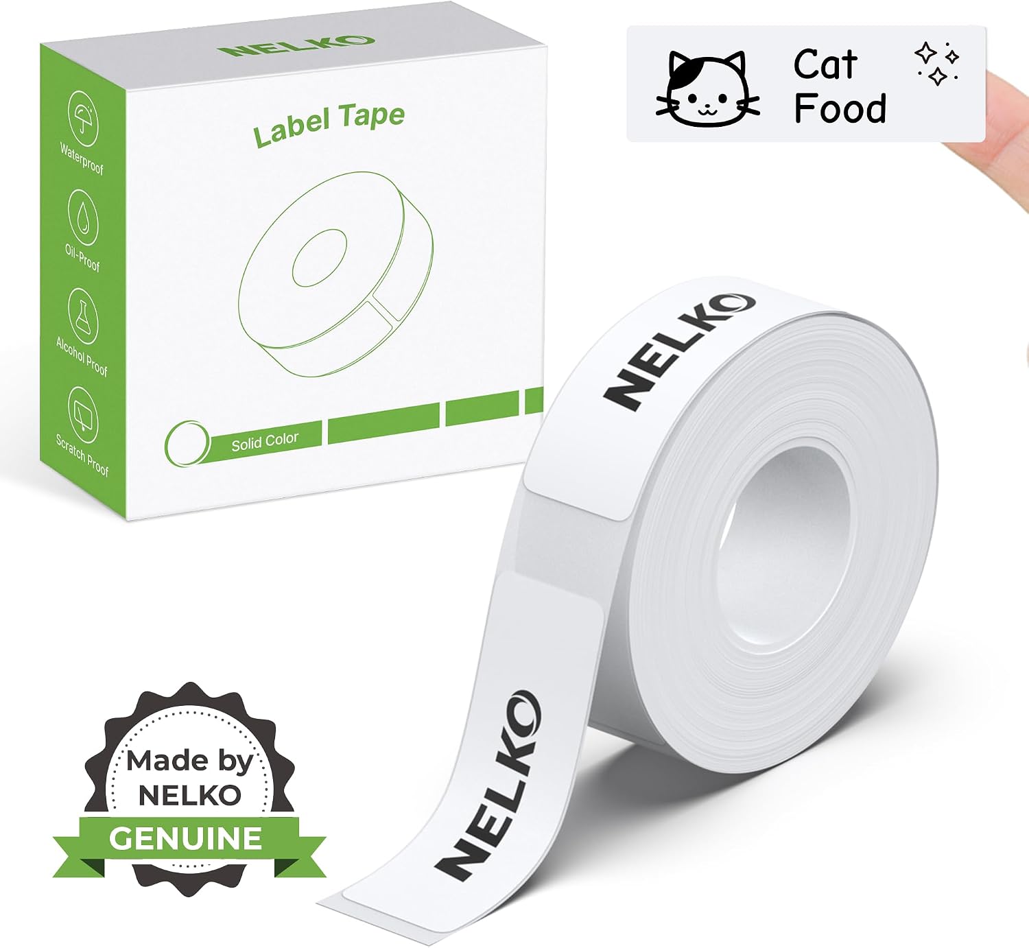 CINTA ADHESIVA NELKO P21 LABEL MAKER TAPE 14X40MM BLANCO - 1