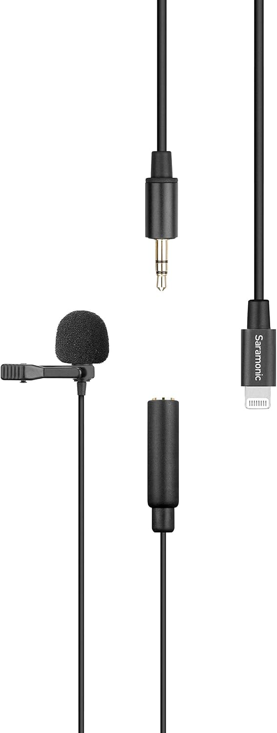 MICRÓFONO LAVALIER SARAMONIC LAVMICRO U1A CON CONECTOR LIGHTNING PARA IPHONE E IPAD - 1