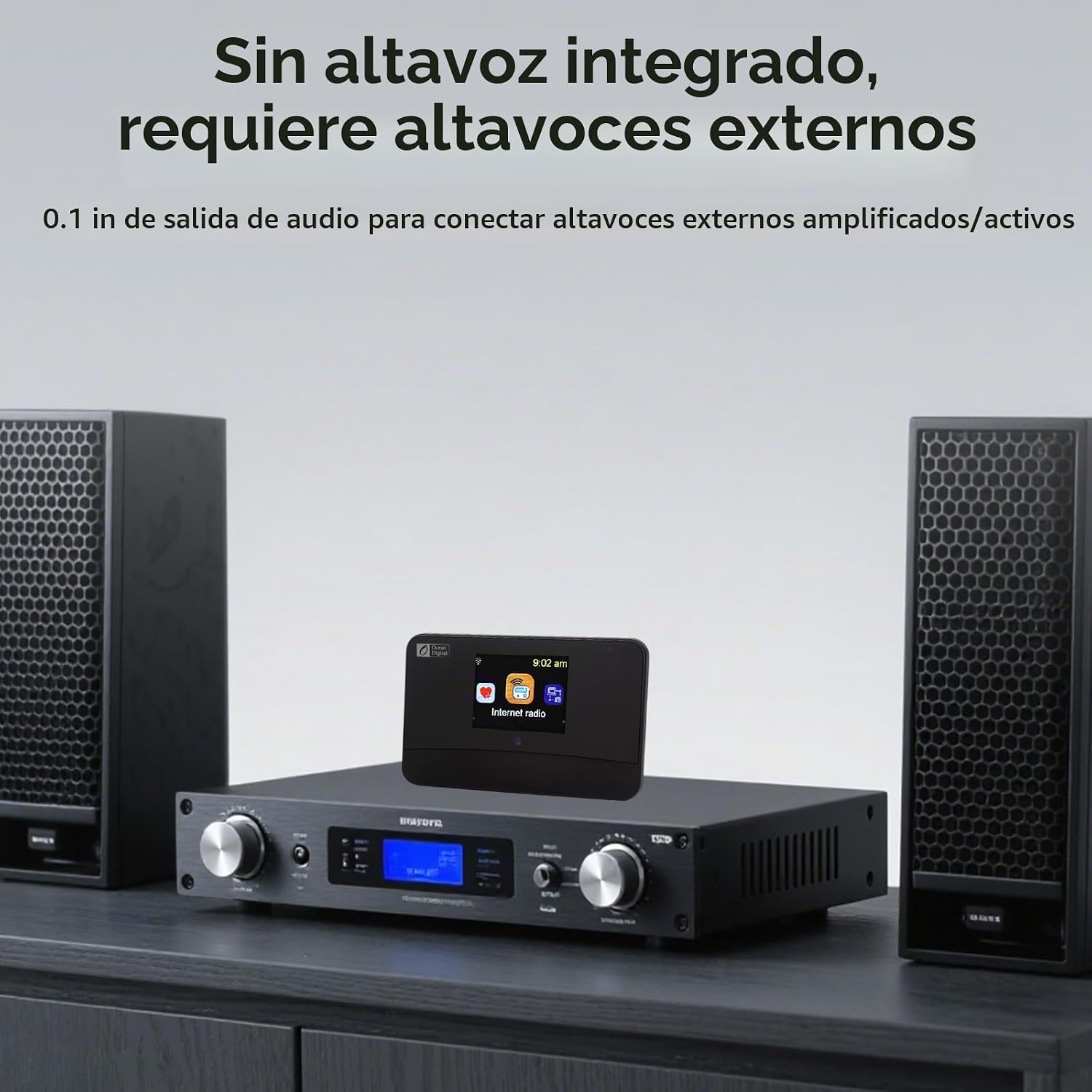 RADIO INTERNET OCEAN DIGITAL WR-03M CON BLUETOOTH, FM, WI-FI Y SALIDA ÓPTICA - 5