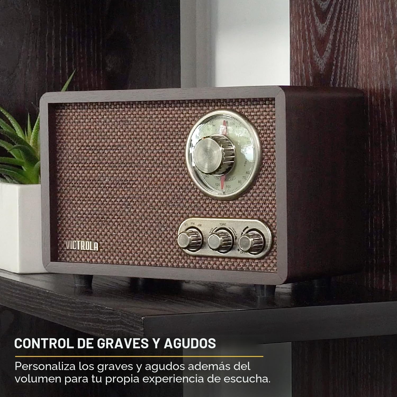 RADIO VICTROLA WILLOW RETRO BLUETOOTH AM/FM MADERA NATURAL - 5