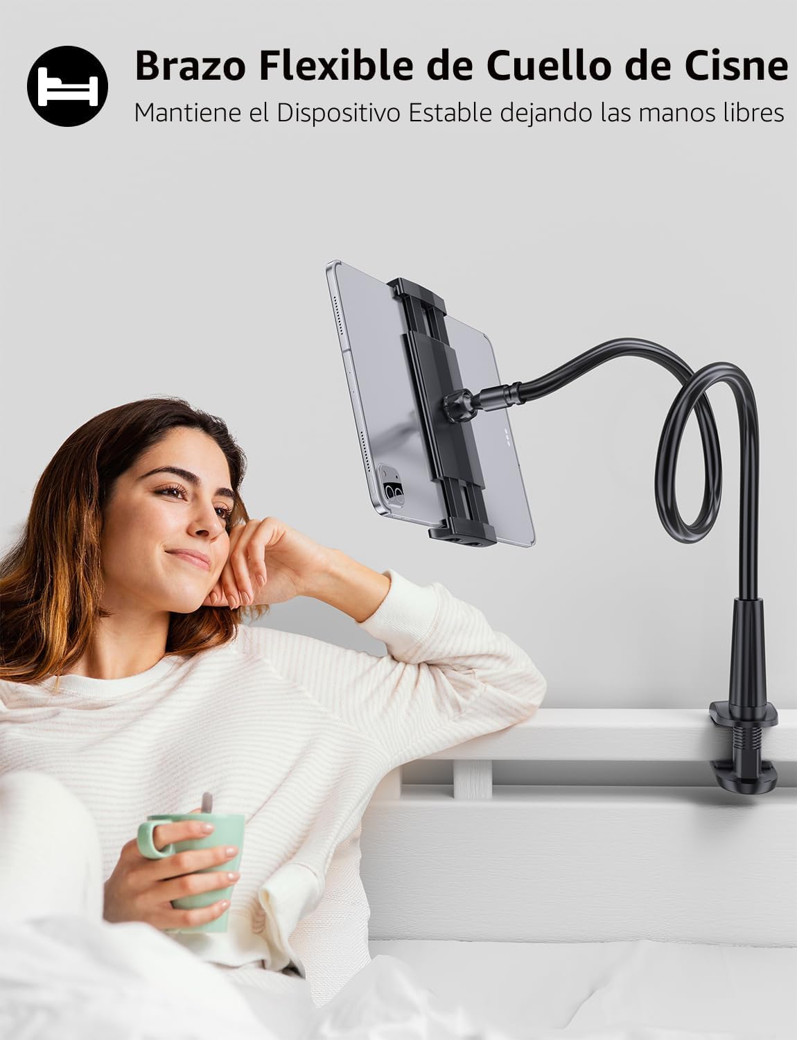 SOPORTE TRYONE GOOSENECK PARA TABLET Y KINDLE DE 30 PULGADAS NEGRO - 3