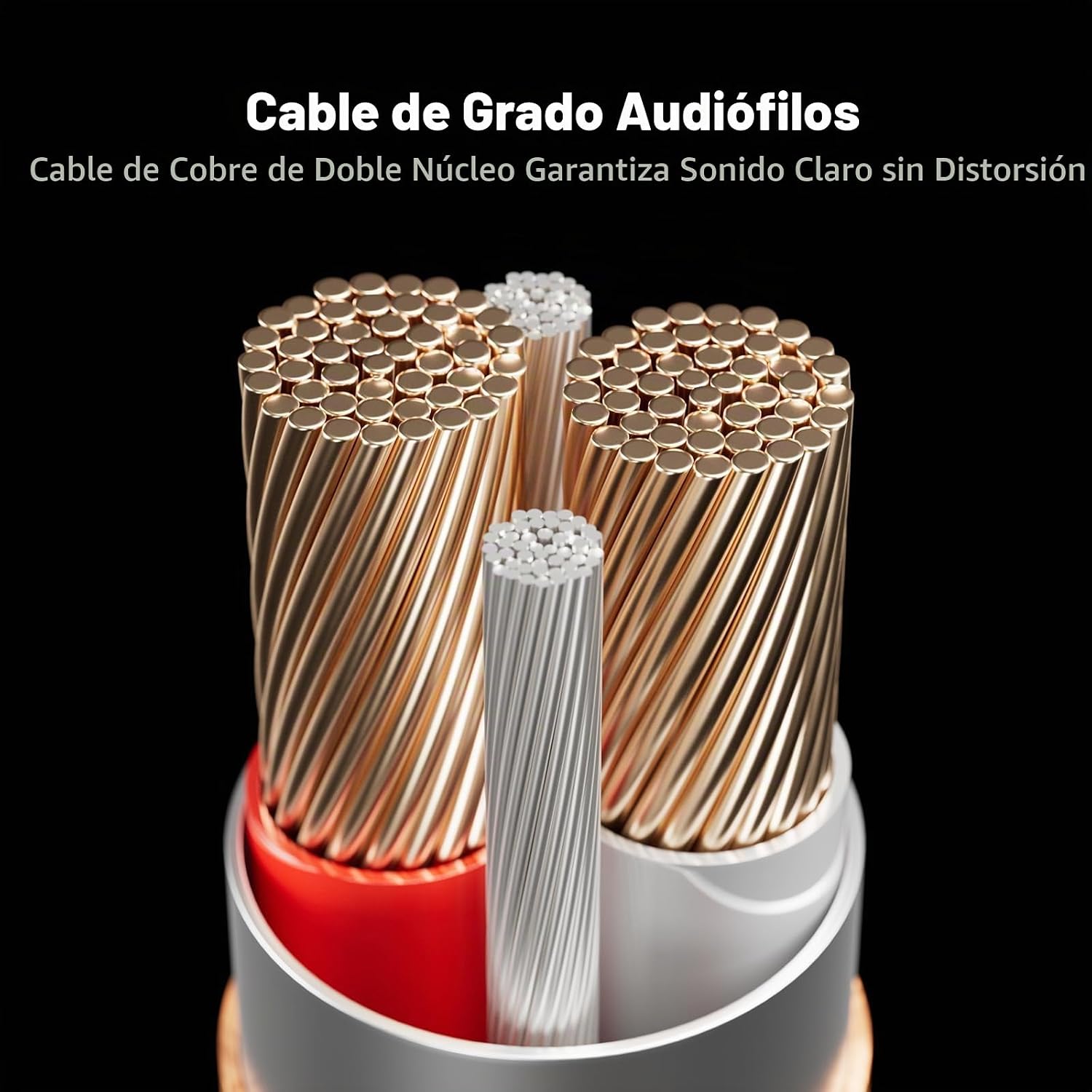 CABLE FOSI AUDIO 3.5MM A RCA 1.2M DUAL CORE CON CONECTORES DORADOS - 3