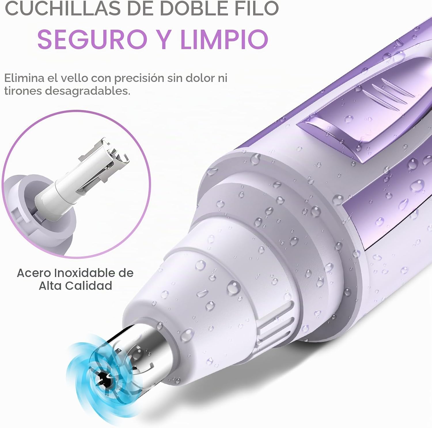 CORTADOR DE VELLO NASAL Y AURICULAR ZORAMI 2026 PROFESIONAL CON CUCHILLAS DUALES LAVABLE - 3