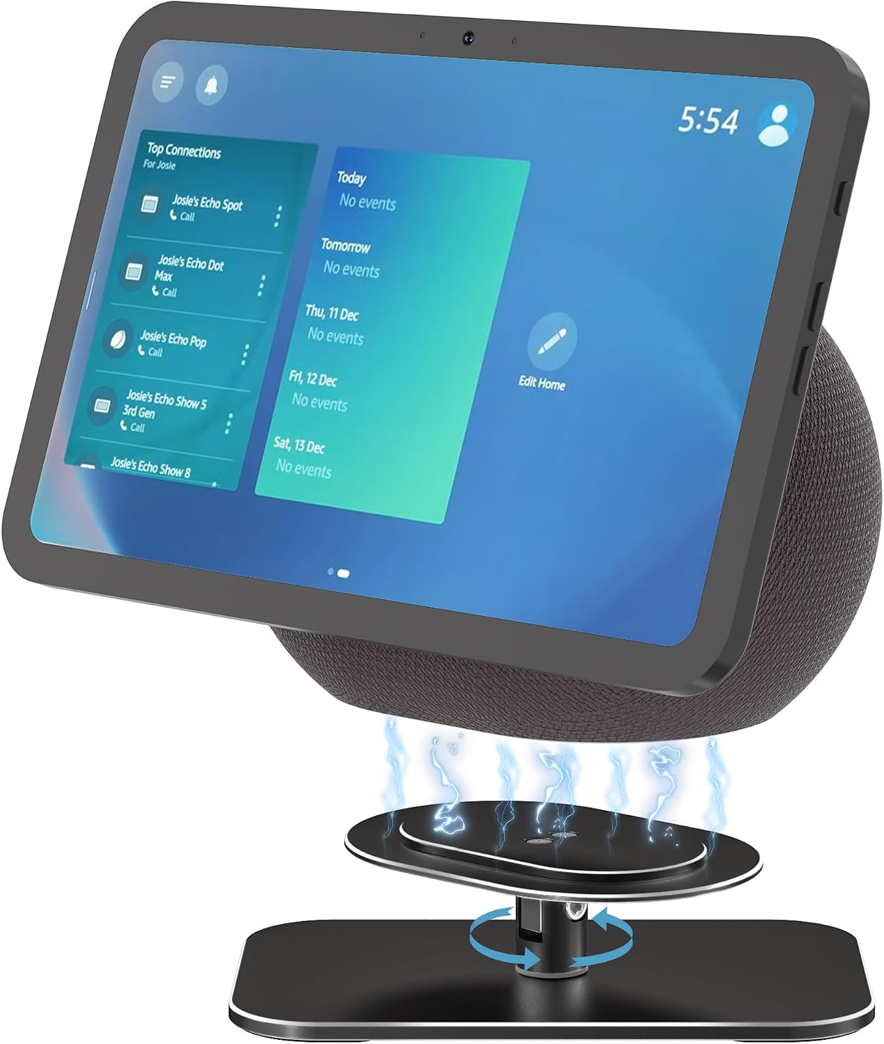 SOPORTE AJUSTABLE ALMOZ PARA ECHO SHOW 8/11 2025 CON INCLINACIÓN Y GIRO - 1
