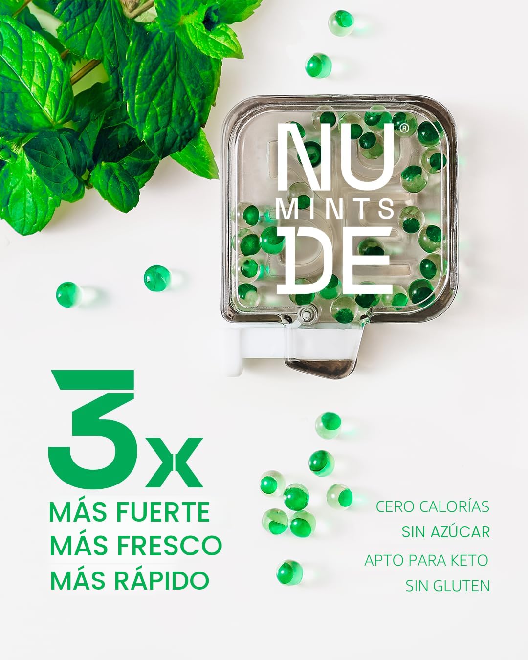 ENJUAGUE BUCAL NUDE MINTS DUAL ACTION LIQUID CAPSULES SPEARMINT 150 CÁPSULAS - 3