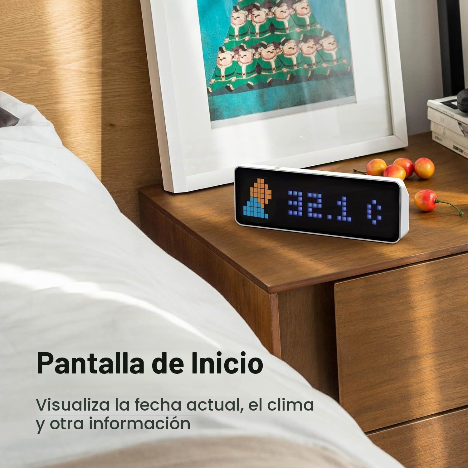 RELOJ DIGITAL ULANZI TC001 SMART PIXEL CLOCK BLANCO - 2