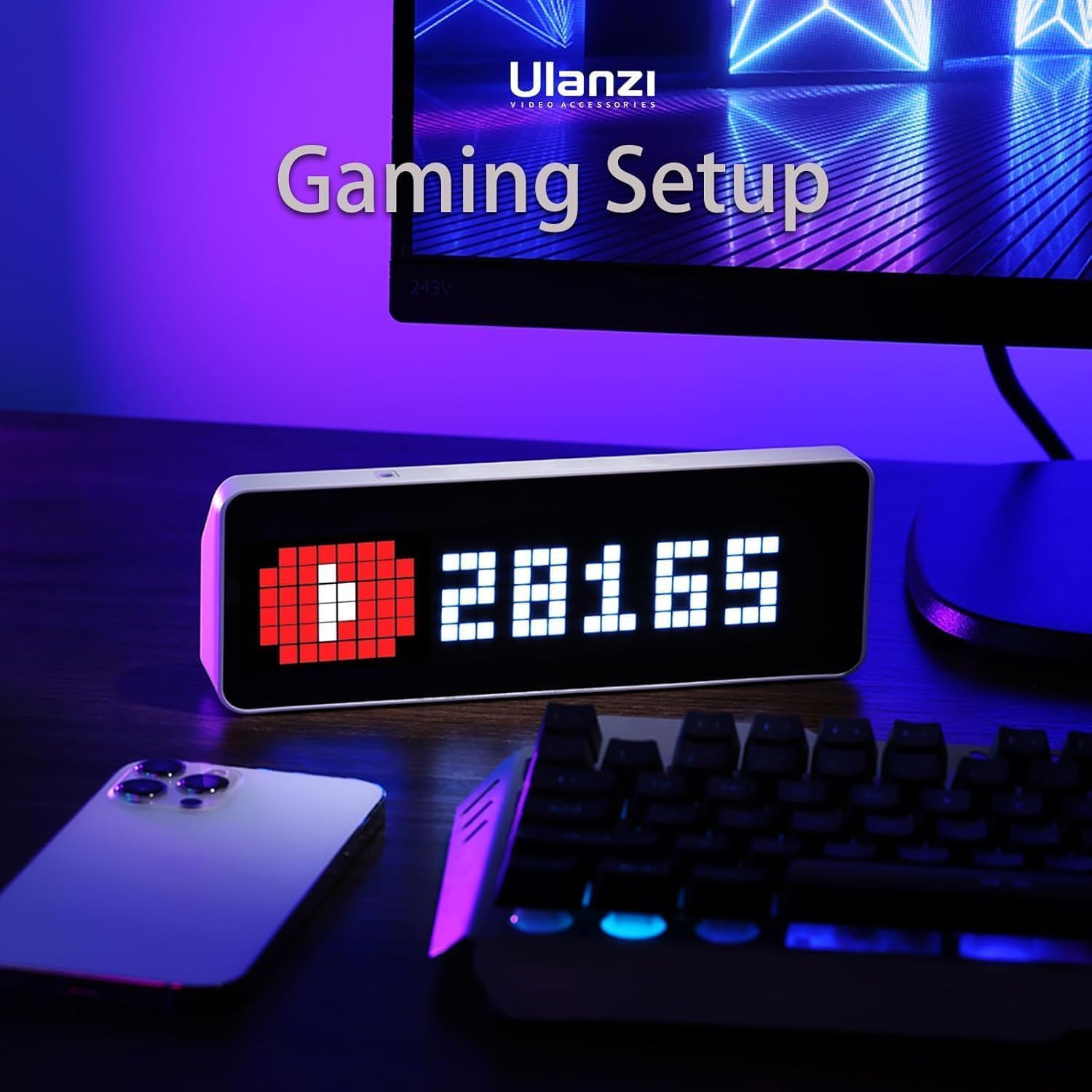 RELOJ DIGITAL ULANZI TC001 SMART PIXEL CLOCK BLANCO - 3
