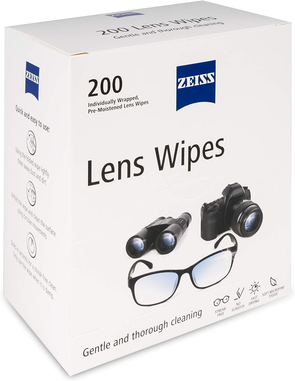 TOALLITAS LIMPIADORAS PARA LENTES ZEISS PRE-MOISTENED 200 UNIDADES - 2