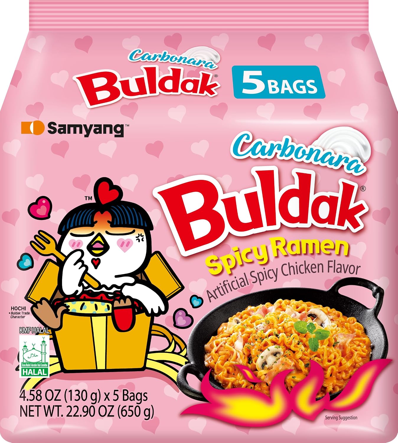 FIDEOS INSTANTÁNEOS SAMYANG BULDAK CARBONARA PICANTE PACK 5 - 1