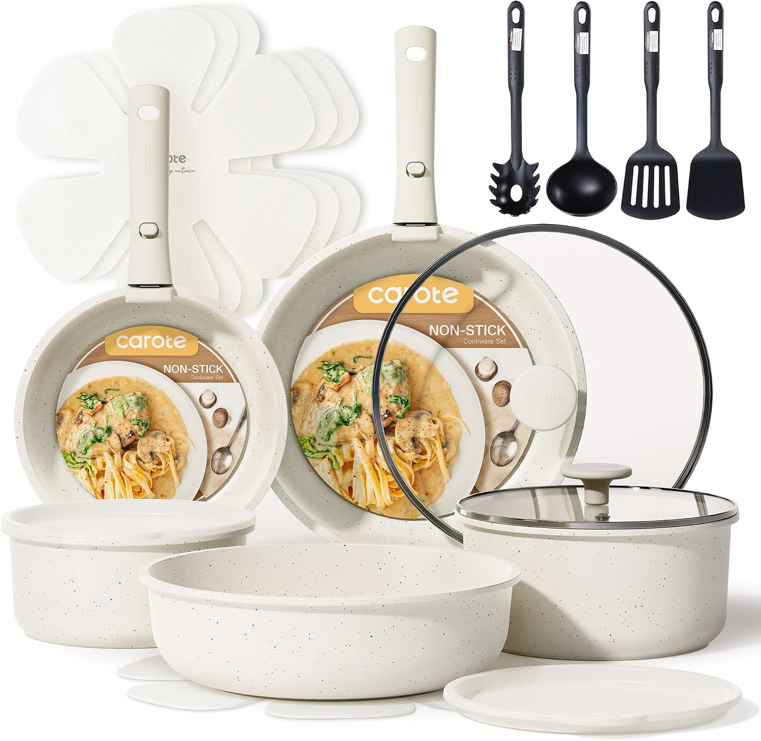 SET DE OLLAS Y SARTENES CAROTE 19 PIEZAS CON MANGO DESMONTABLE - 1
