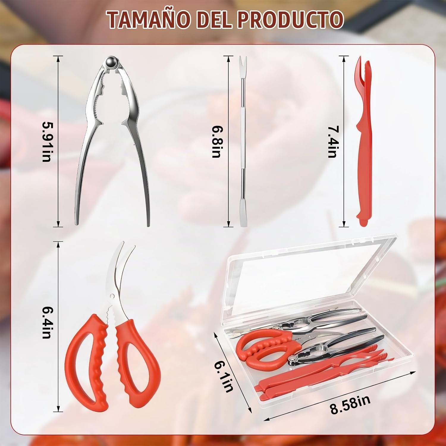 SET DE UTENSILIOS PARA MARISCOS RKIIQII 20 PIEZAS CON ESTUCHE - 2