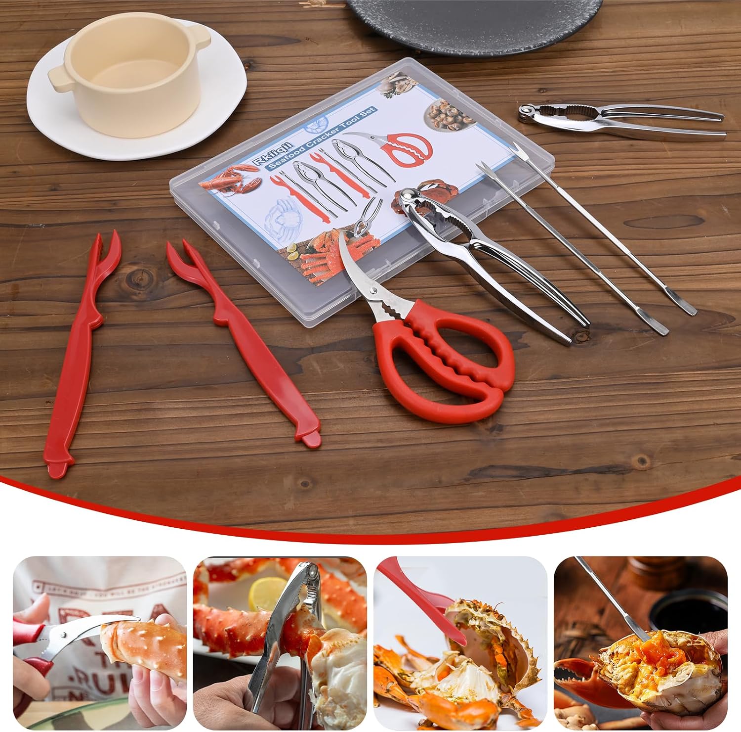 SET DE UTENSILIOS PARA MARISCOS RKIIQII 20 PIEZAS CON ESTUCHE - 4