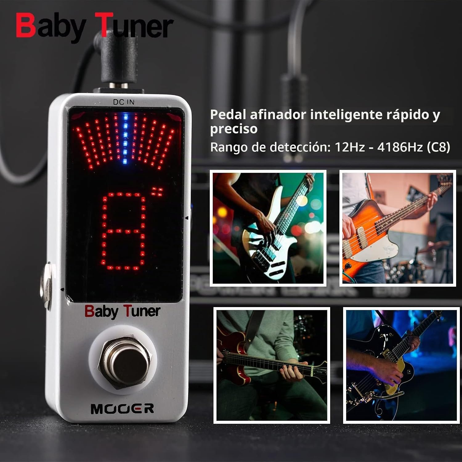 PEDAL AFINADOR MOOER BABY TUNER PARA GUITARRA Y OTROS INSTRUMENTOS - 4