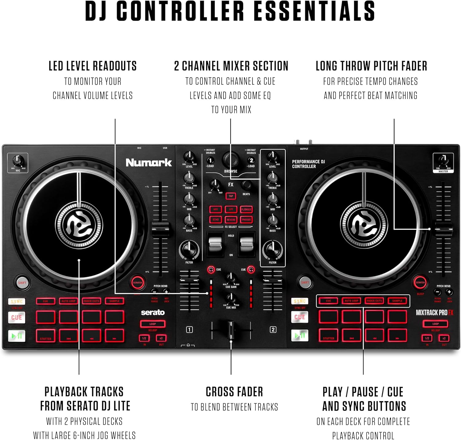 CONTROLADOR DJ NUMARK MIXTRACK PRO FX - 3