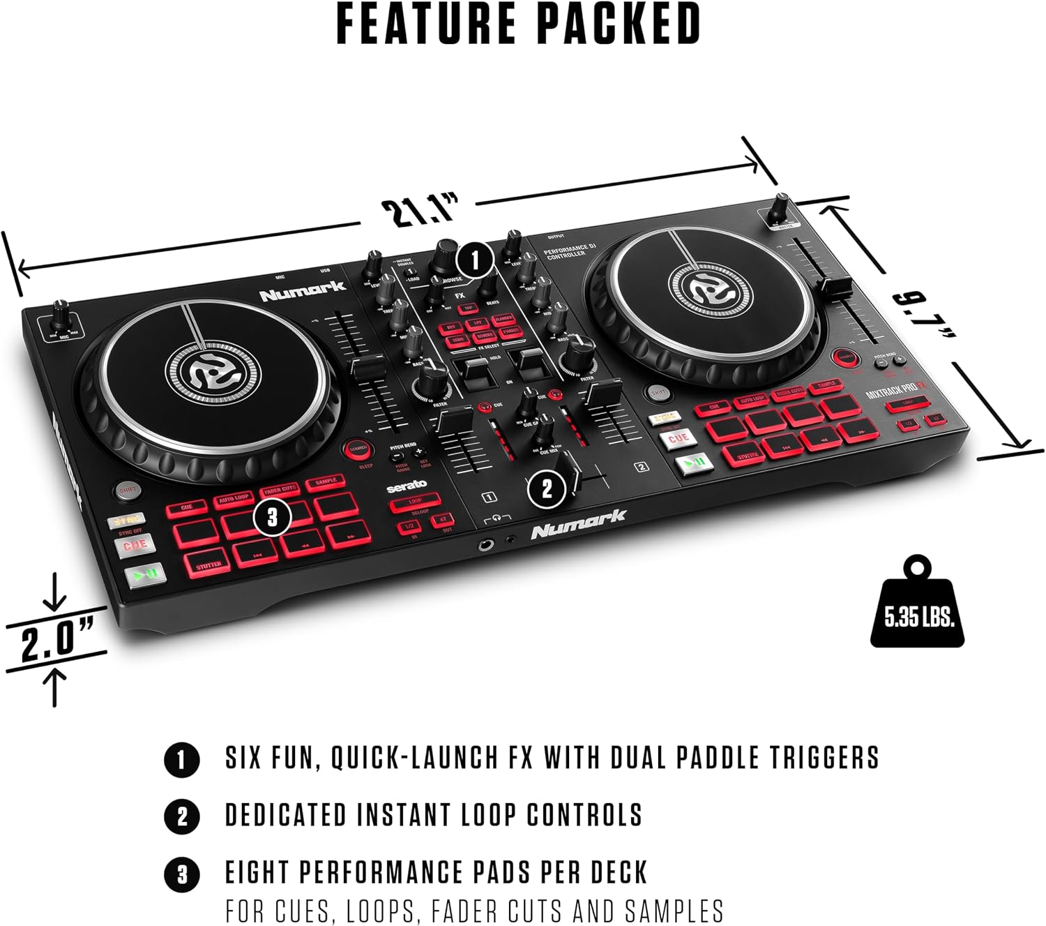 CONTROLADOR DJ NUMARK MIXTRACK PRO FX - 5
